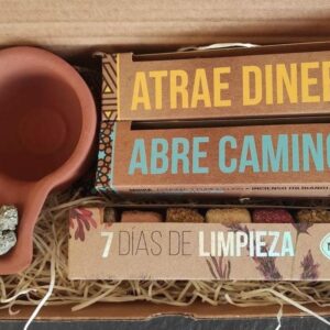 Ritual para atraer el dinero a tu vida, consta de una primera fase de limpieza energética, apertura de caminos y atracción de dineror. Además un cacito quemador y una pirita.