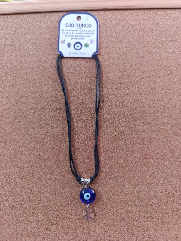 Collar Ojo Turco y trébol de la suerte - Imagen 2